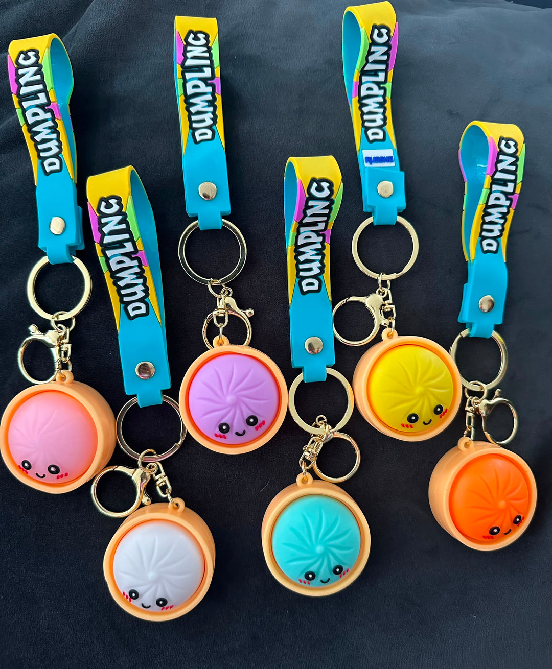 Cute Dumpling Key Rings – Kawaii Plush Keychain with Strap | 6 Colours for Keys, Bags & Backpacks