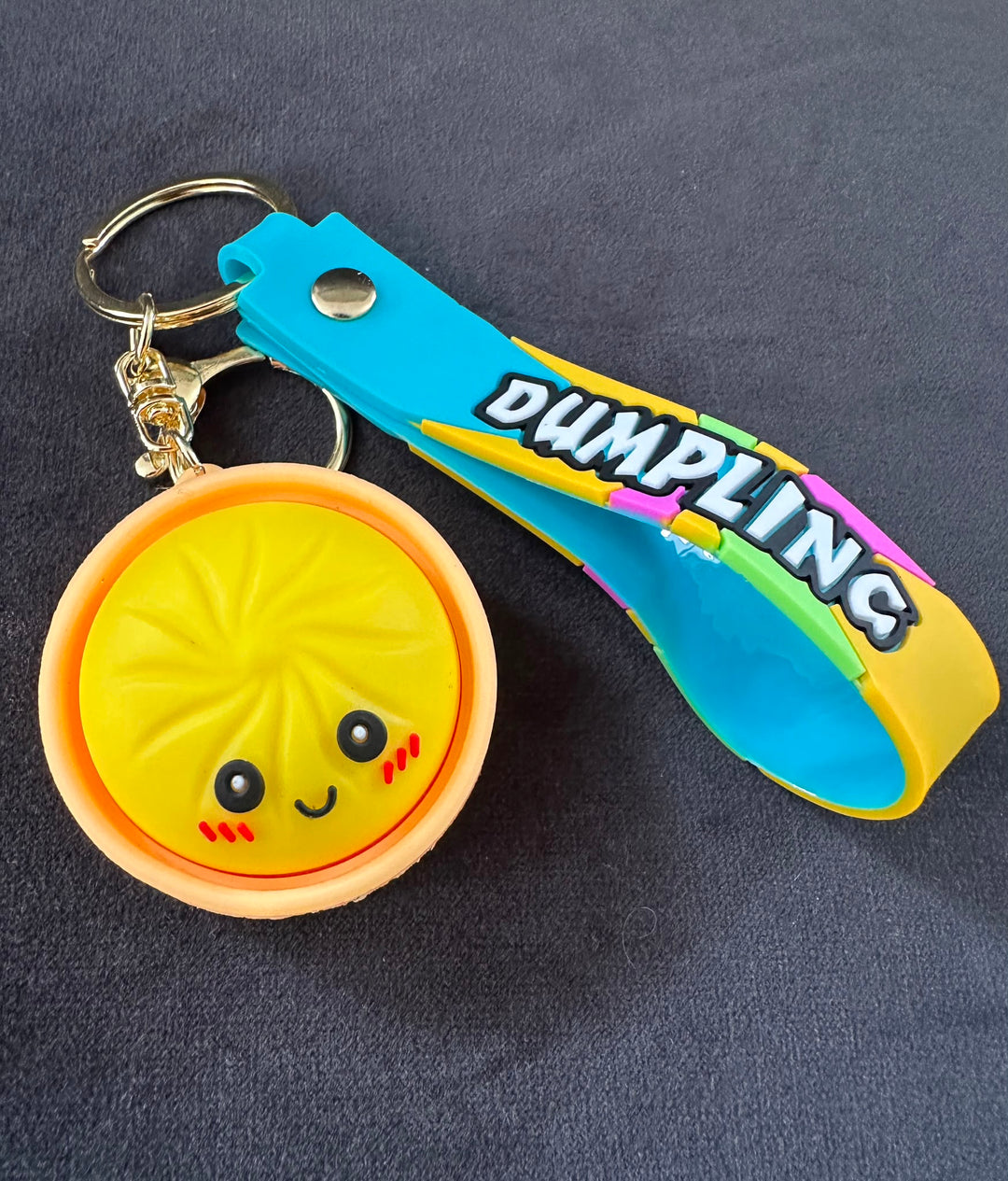 Cute Dumpling Key Rings – Kawaii Plush Keychain with Strap | 6 Colours for Keys, Bags & Backpacks