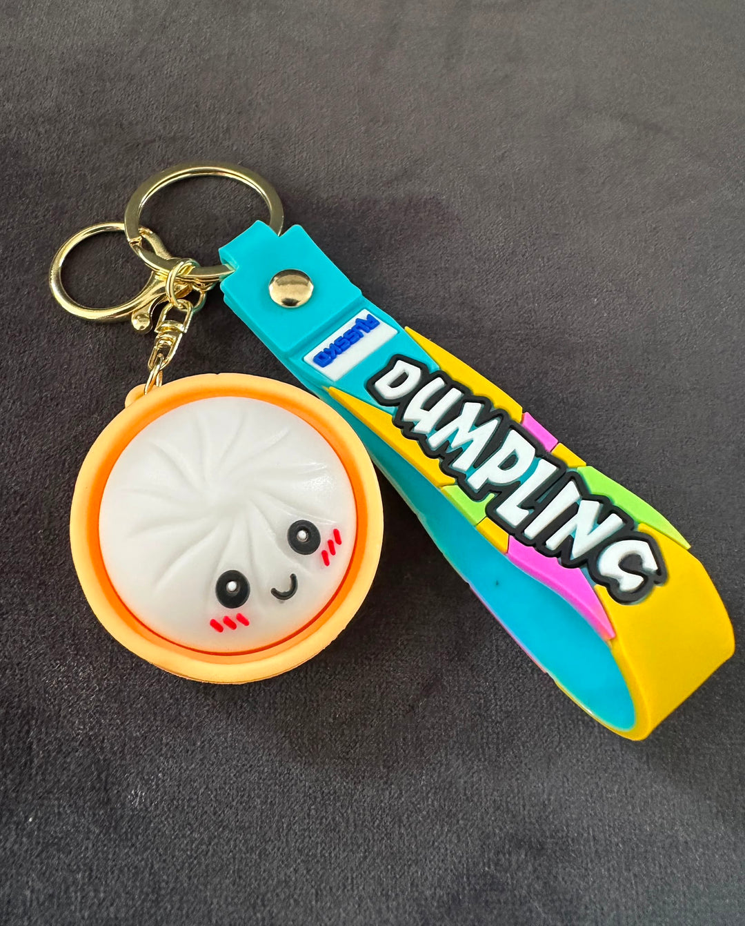 Cute Dumpling Key Rings – Kawaii Plush Keychain with Strap | 6 Colours for Keys, Bags & Backpacks