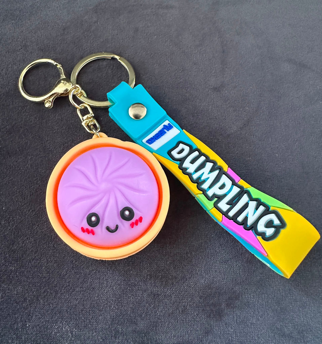 Cute Dumpling Key Rings – Kawaii Plush Keychain with Strap | 6 Colours for Keys, Bags & Backpacks