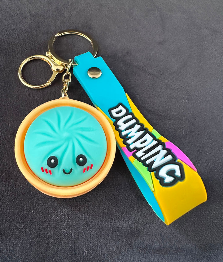 Cute Dumpling Key Rings – Kawaii Plush Keychain with Strap | 6 Colours for Keys, Bags & Backpacks