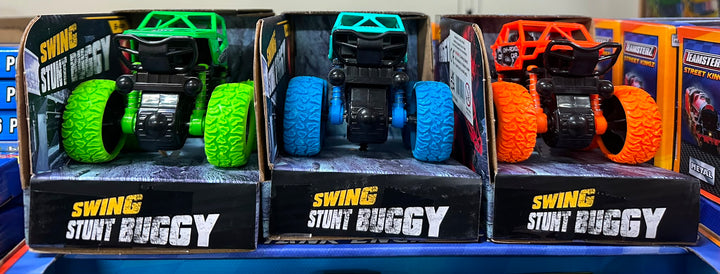 Kids Swing Stunt Buggy Ride-On Car for Boys & Girls – Self-Propelled Wiggle Car in Orange, Blue & Green