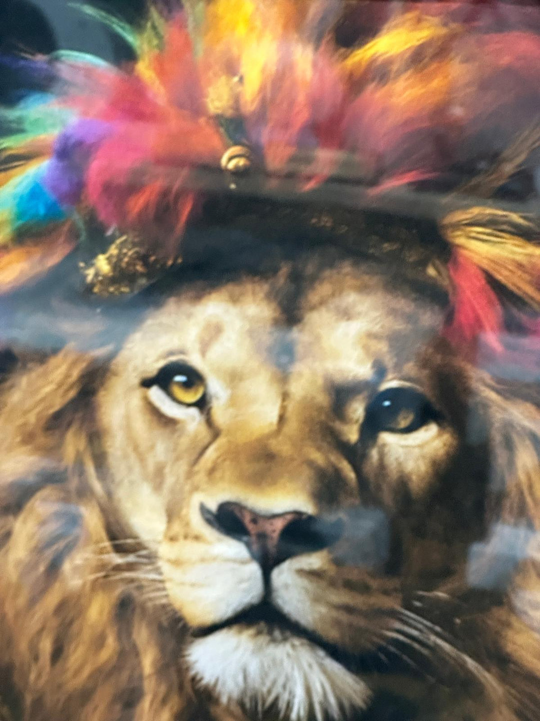 Lion & Monkey Rasta Vibes Wall Art Set | Black Framed Liquid Art Resin Animal Pictures