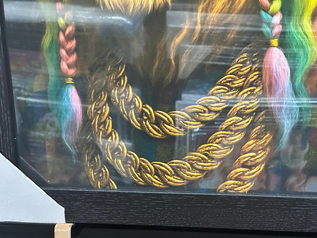 Lion & Monkey Rasta Vibes Wall Art Set | Black Framed Liquid Art Resin Animal Pictures