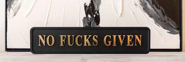 White & Black Wooden Plaques with Gold Foil 3D Letters | Freestanding & Wall Mounted Decorative Signs
