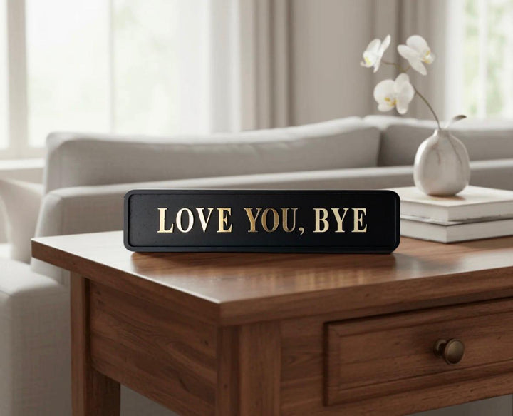 White & Black Wooden Plaques with Gold Foil 3D Letters | Freestanding & Wall Mounted Decorative Signs