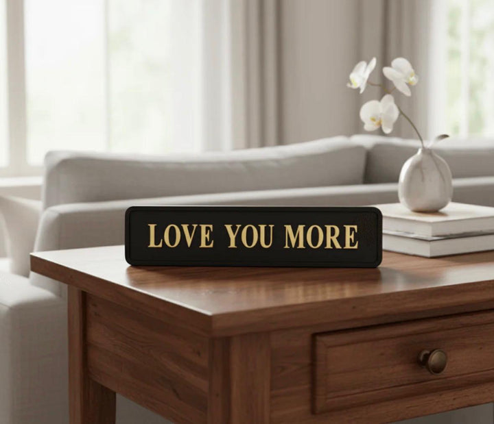 White & Black Wooden Plaques with Gold Foil 3D Letters | Freestanding & Wall Mounted Decorative Signs