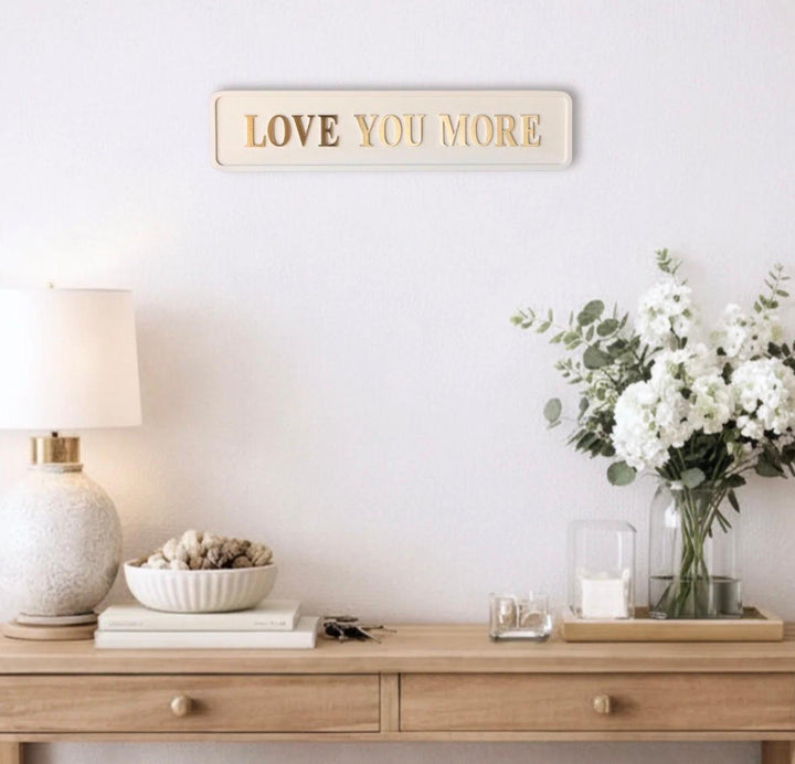 White & Black Wooden Plaques with Gold Foil 3D Letters | Freestanding & Wall Mounted Decorative Signs