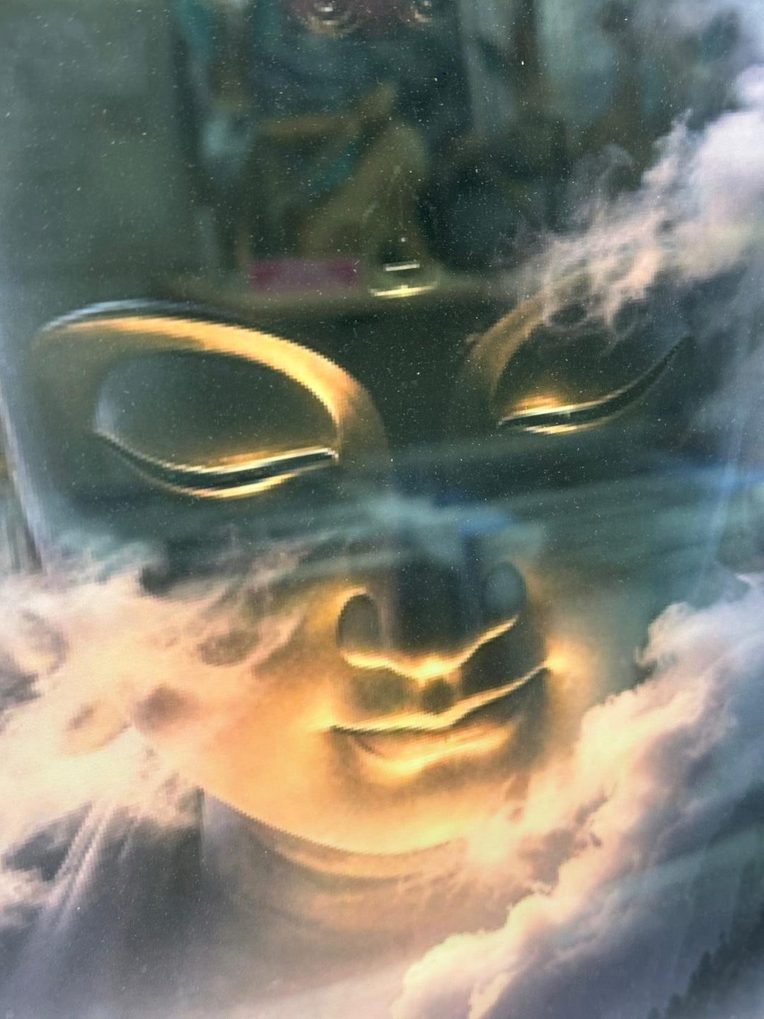 Buddha Liquid Art Resin Wall Pictures with Crystals | Luxury Black & Gold Framed Wall Art