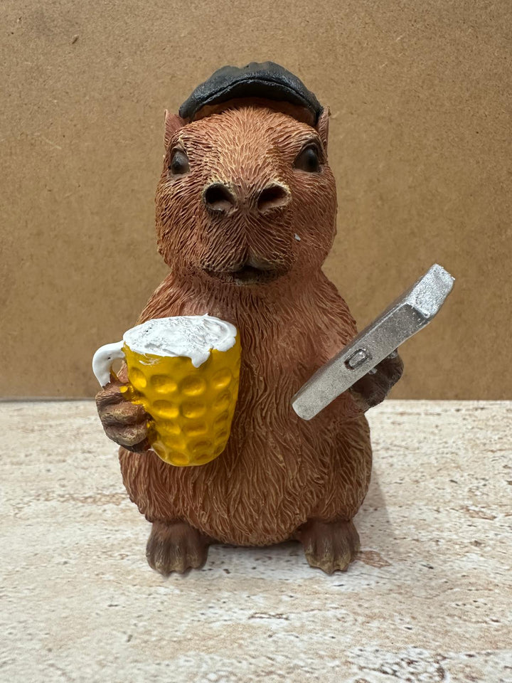 Cute Resin Capybara Ornaments with Fruits & Drinks | Whimsical Animal Home Décor