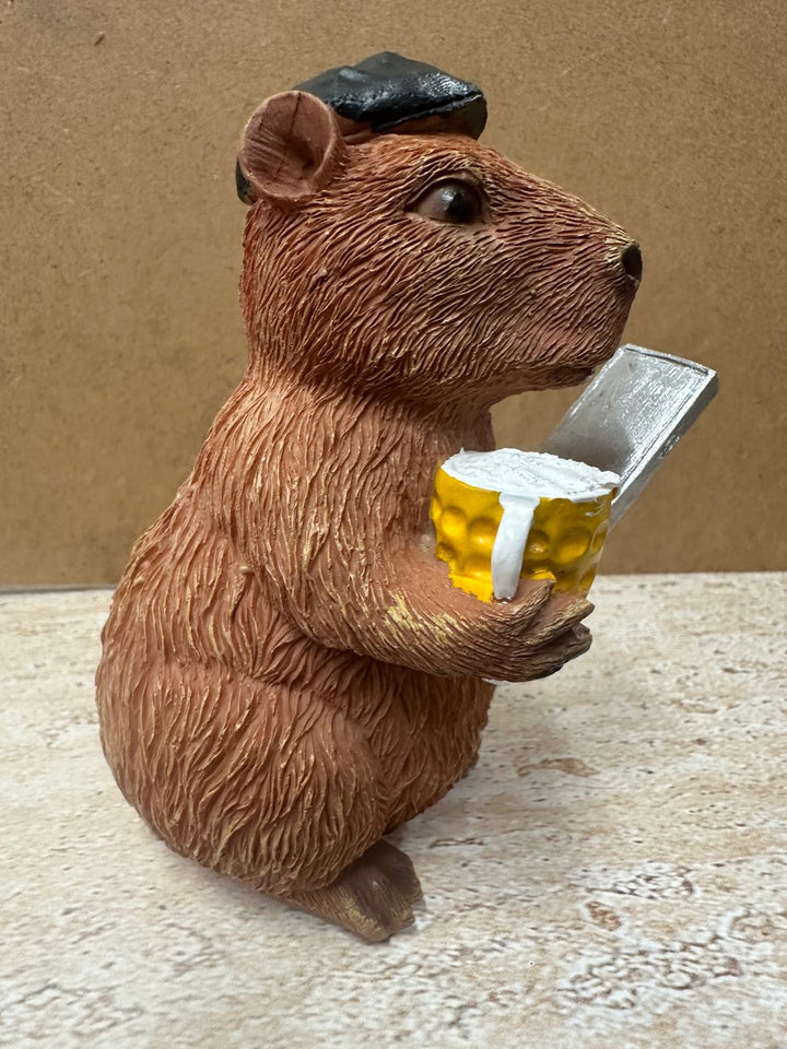 Cute Resin Capybara Ornaments with Fruits & Drinks | Whimsical Animal Home Décor