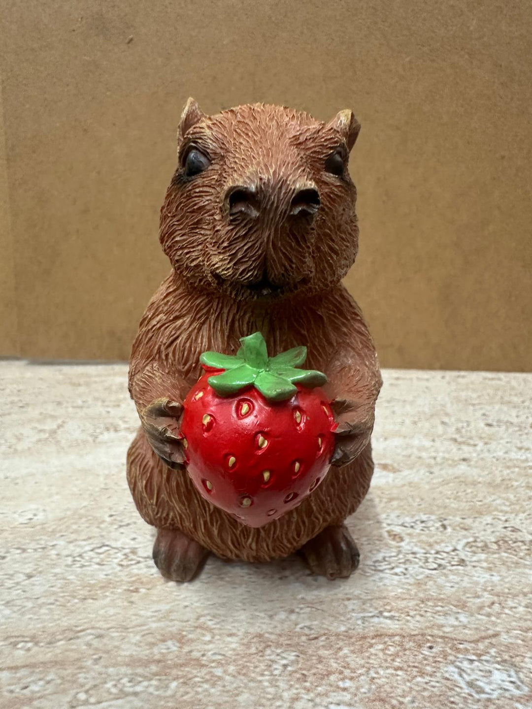 Cute Resin Capybara Ornaments with Fruits & Drinks | Whimsical Animal Home Décor