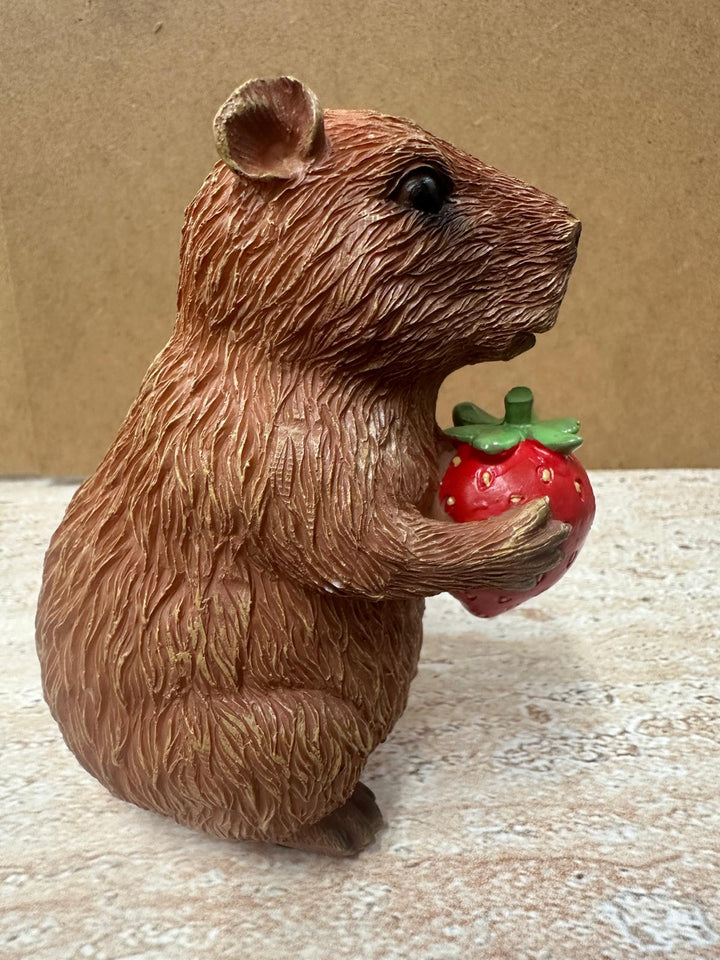 Cute Resin Capybara Ornaments with Fruits & Drinks | Whimsical Animal Home Décor