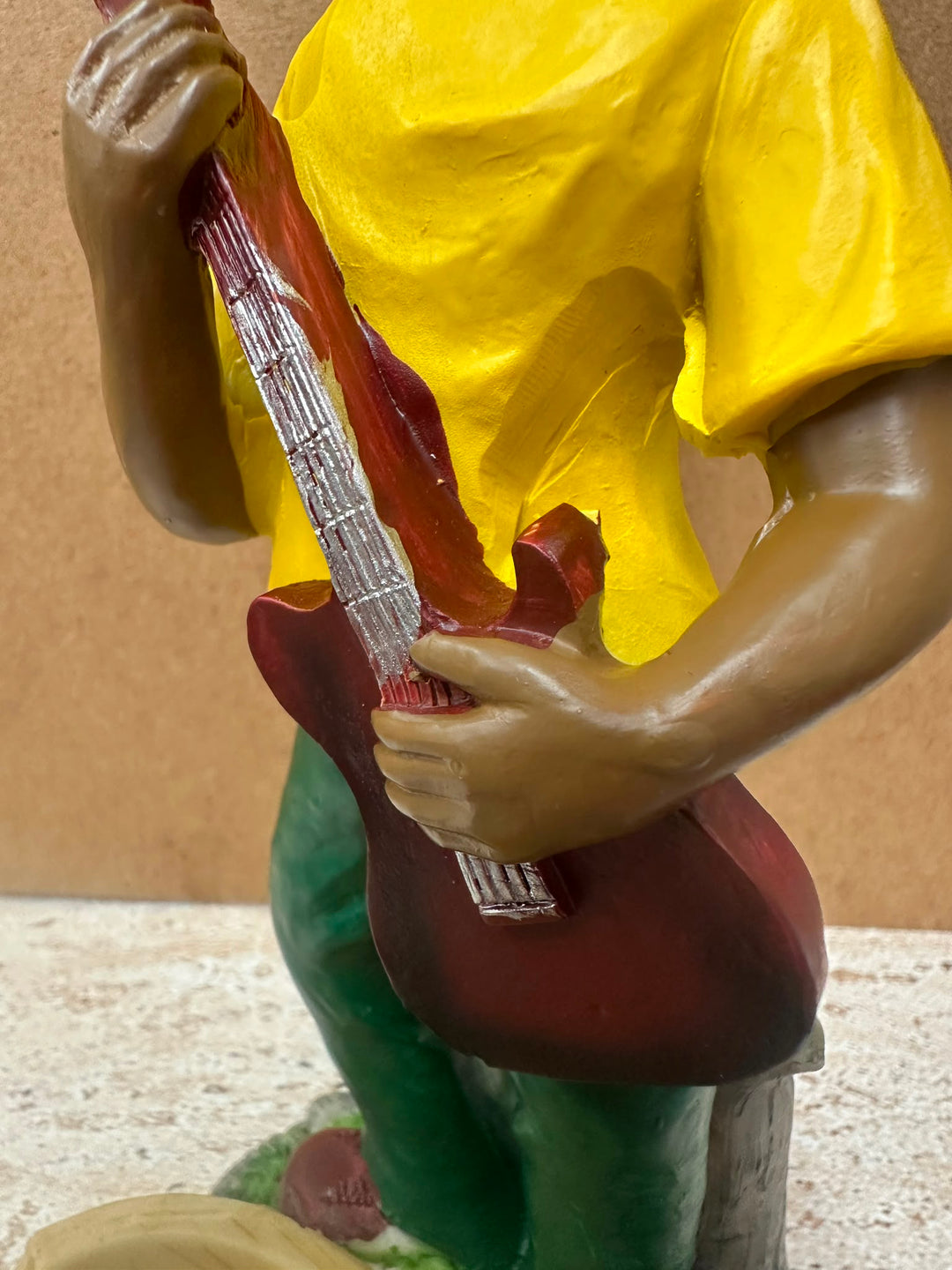 Rasta Man with Basket Ornament | Hand-Painted Resin Caribbean Home Décor Figurine