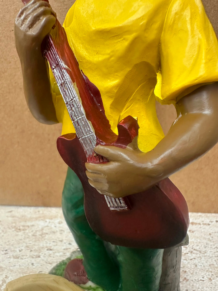 Rasta Man with Basket Ornament | Hand-Painted Resin Caribbean Home Décor Figurine