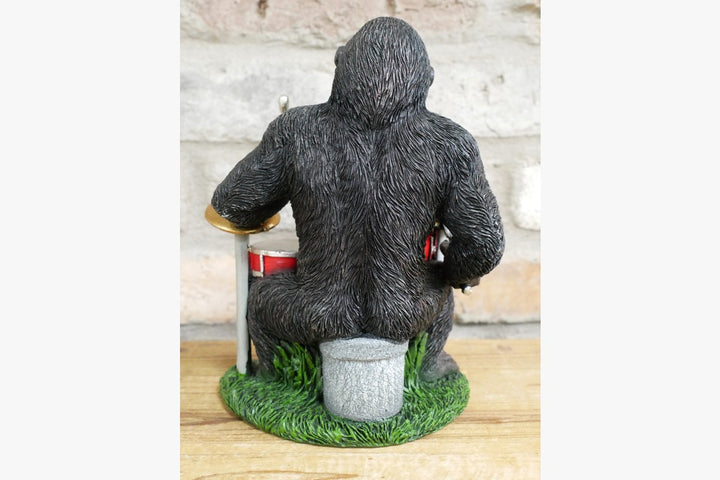 Phil Kong Gorilla Playing Drums Resin Ornament | Musical Gorilla Sculpture for Home Décor