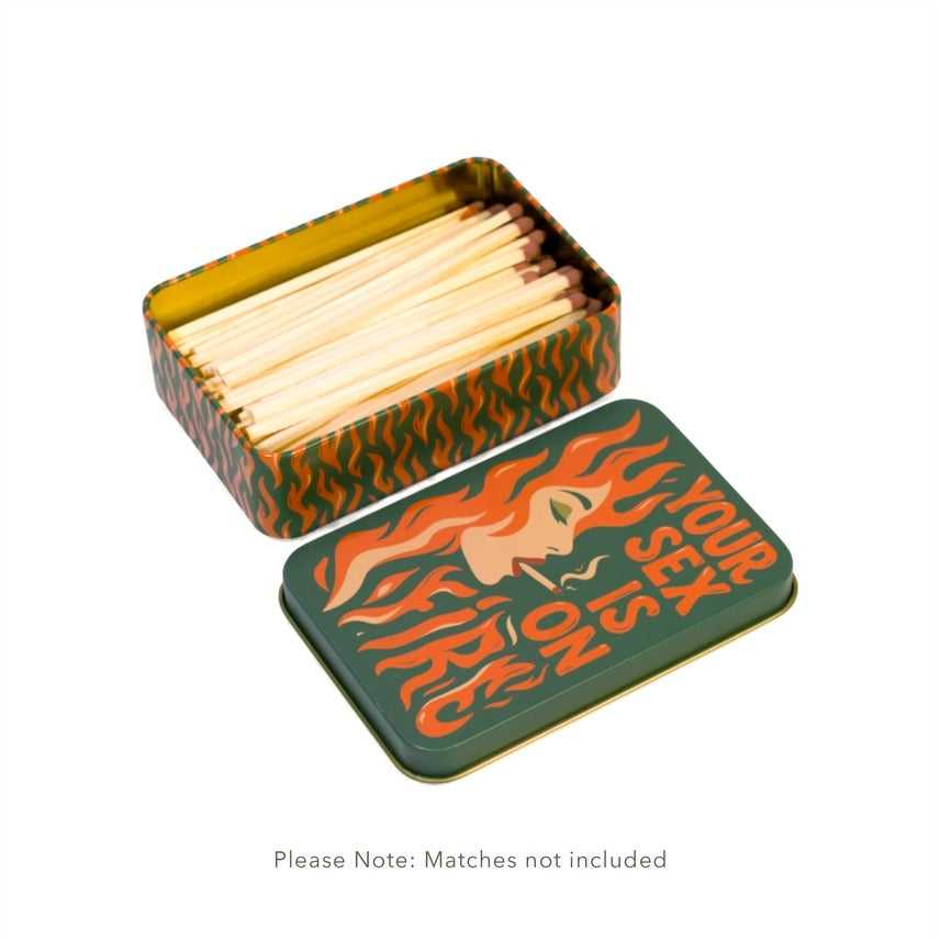 Funk Decorative Storage Tin with Gold Interior | Compact Metal Storage Box for Home & Fireplace