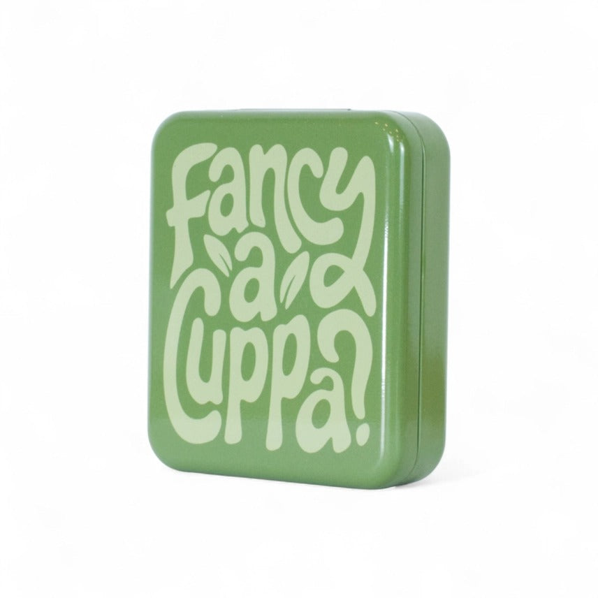 Pocket Tea Bag Storage Tin | Portable Hinged Tea Bag Case in Olive green, Burgandy & Teal