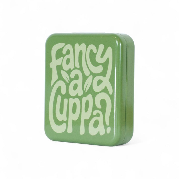 Pocket Tea Bag Storage Tin | Portable Hinged Tea Bag Case in Olive green, Burgandy & Teal