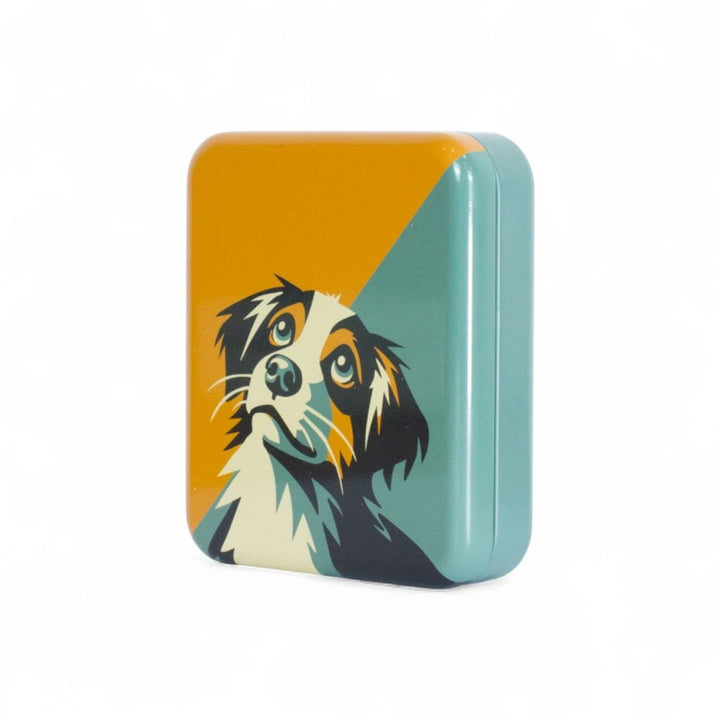 Pocket Pet Treat Storage Tin | Compact Hinged Metal Treat Box for Walks & Travel