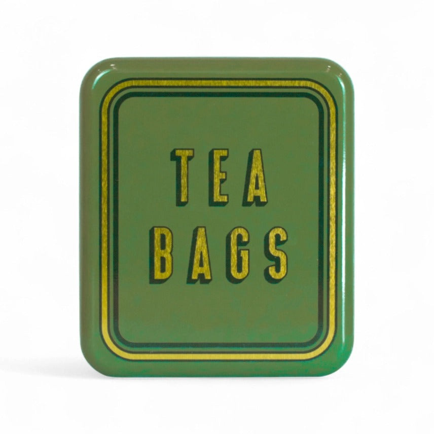 Pocket Tea Bag Storage Tin | Portable Hinged Tea Bag Case in Teal, Burgundy, Navy, Olive Green & Burnt Orange