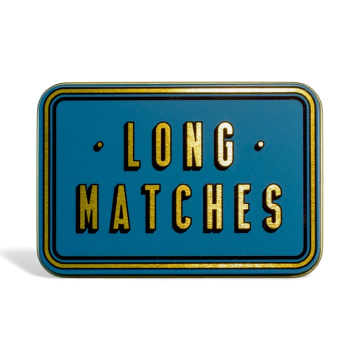 Decorative Long Tin Box with Built-In Striker | Burgundy, Navy, Olive, White & Gold, Burnt Orange & Teal