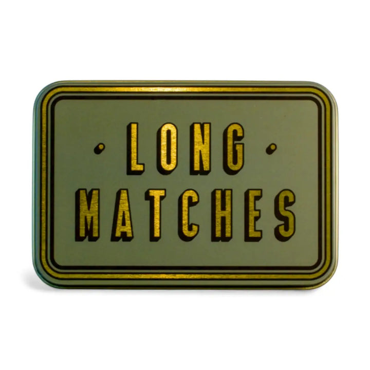 Decorative Long Tin Box with Built-In Striker | Burgundy, Navy, Olive, White & Gold, Burnt Orange & Teal