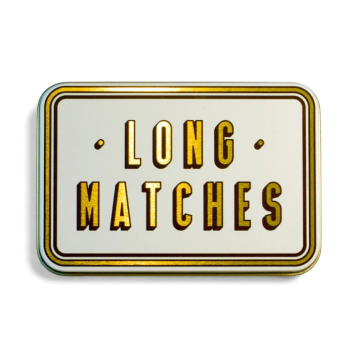 Decorative Long Tin Box with Built-In Striker | Burgundy, Navy, Olive, White & Gold, Burnt Orange & Teal