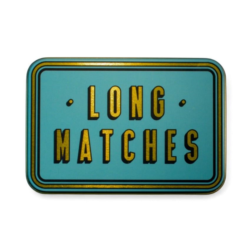 Decorative Long Tin Box with Built-In Striker | Burgundy, Navy, Olive, White & Gold, Burnt Orange & Teal