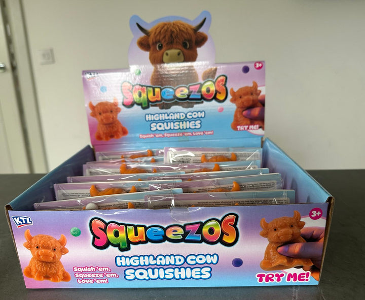 Highland Cow Squishy Fidget Toys with Bobbles | Pack of 2 Sensory Stress Relief Toys