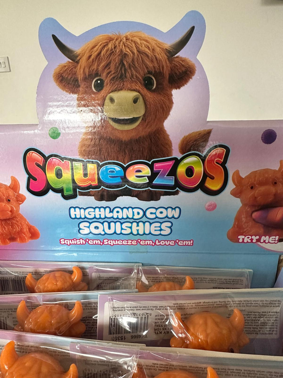 Highland Cow Squishy Fidget Toys with Bobbles | Pack of 2 Sensory Stress Relief Toys
