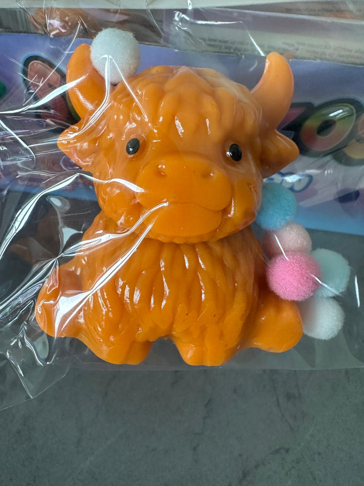 Highland Cow Squishy Fidget Toys with Bobbles | Pack of 2 Sensory Stress Relief Toys