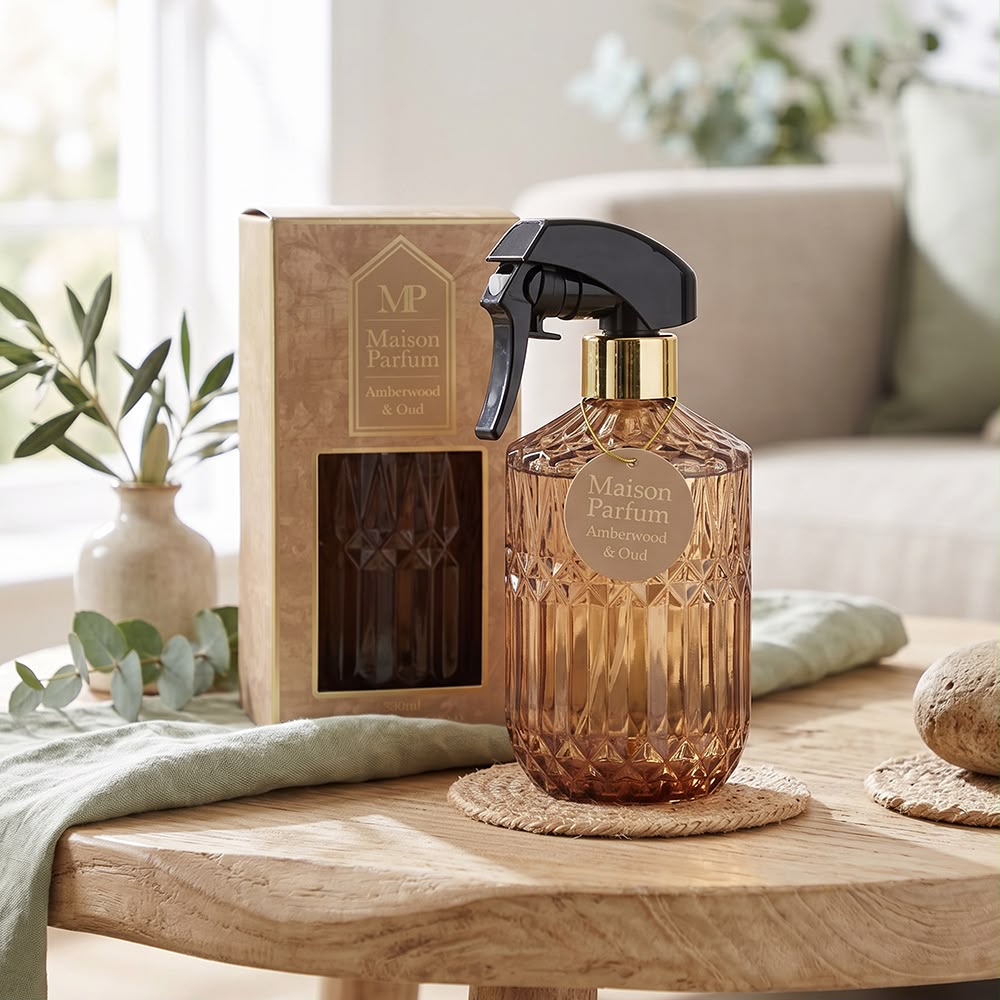 Maison Parfum Luxury Room Spray | Pomegranate & Patchouli, Amberwood & Oud, Cedarwood & Oakmoss & Tonka & Oud
