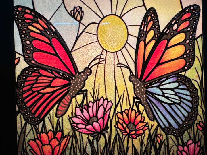 Stained Glass Angel & Butterflies Wax Warmer – Black Finish Plug-In Decorative