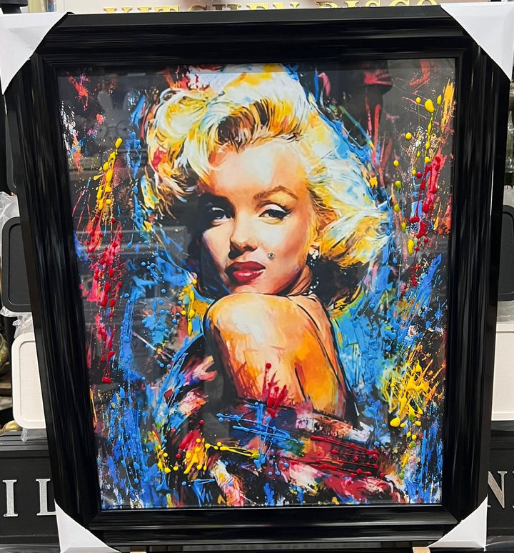 Marilyn Monroe Multi-Colour Resin Wall Art – Black Framed Glamour Picture