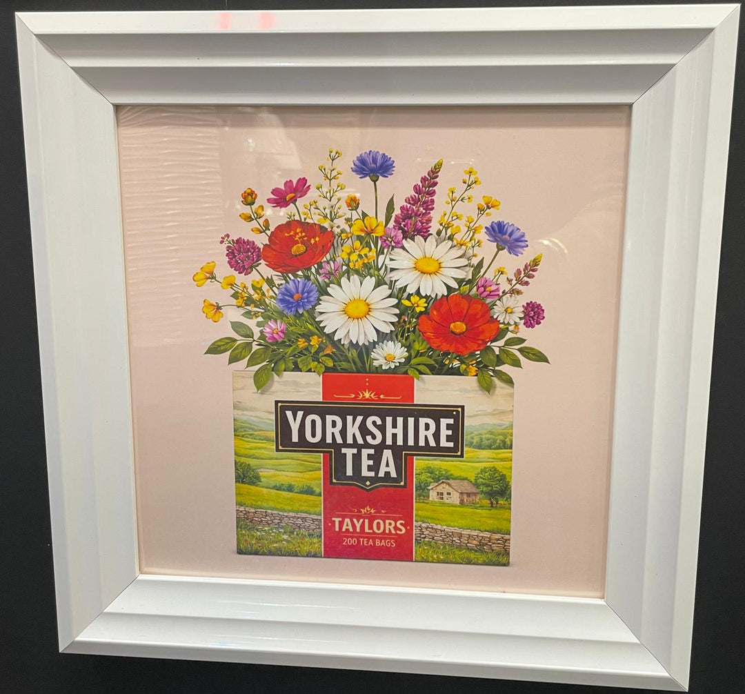 Yorkshire Flower Vase Wall Art – White Framed Floral Picture & Stylish Home Décor