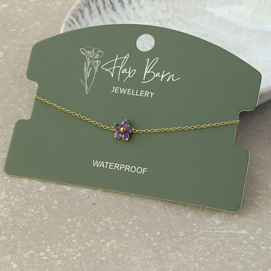 Tarnish Resistant Zirconia Flower Bracelet – Waterproof Hypoallergenic Gold Plated Jewellery