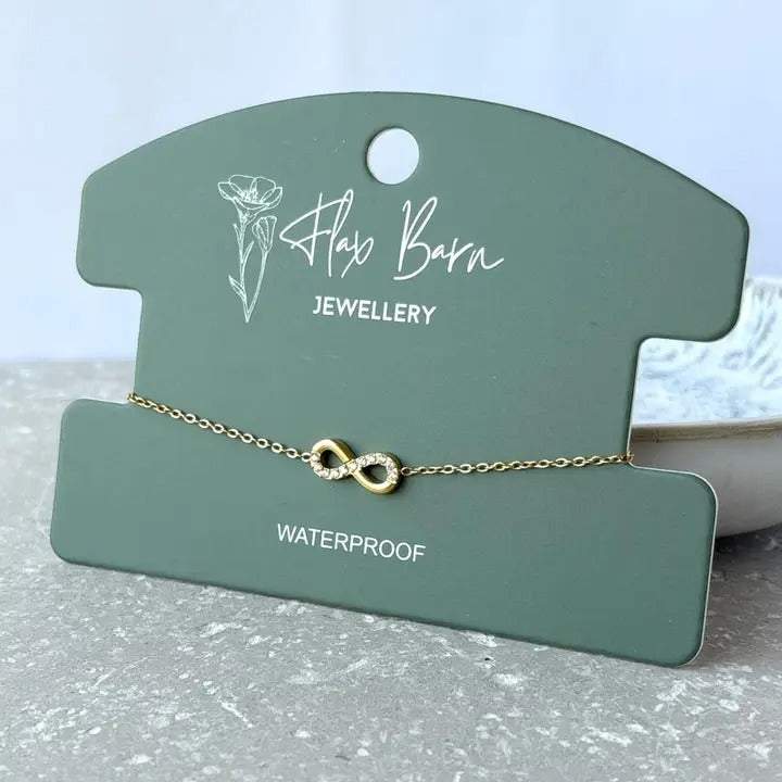 Tarnish Resistant Infinity Bracelet – Waterproof Hypoallergenic PVD Gold Plated Stainless Steel Jewellery
