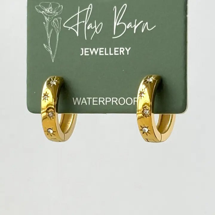 Tarnish Resistant Thin Glimmer Huggie Earrings – Waterproof Hypoallergenic PVD Plated Stainless Steel