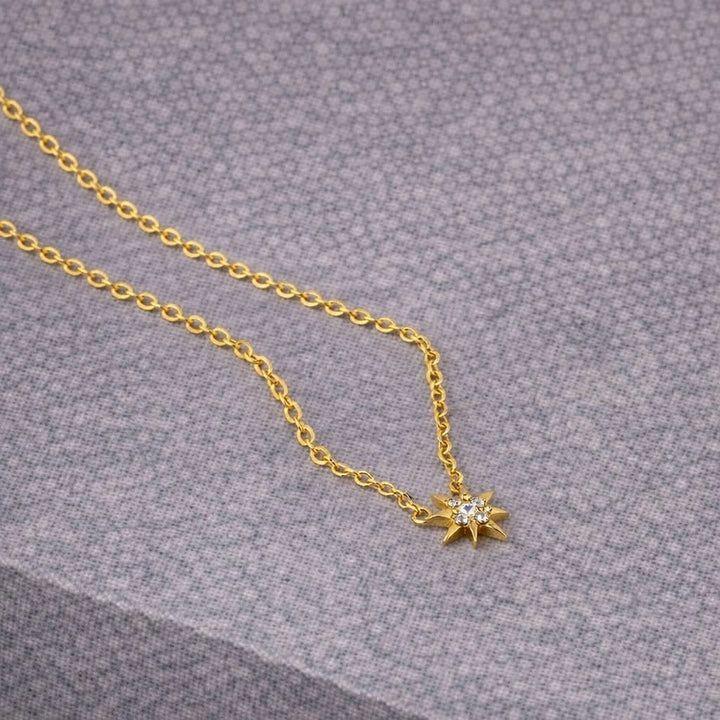 Tarnish Resistant Star Zirconia Necklace – Waterproof Hypoallergenic PVD Gold Plated Stainless Steel