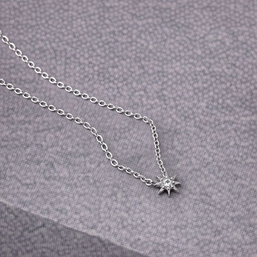 Tarnish Resistant Star Zirconia Necklace – Waterproof Hypoallergenic PVD Gold Plated Stainless Steel