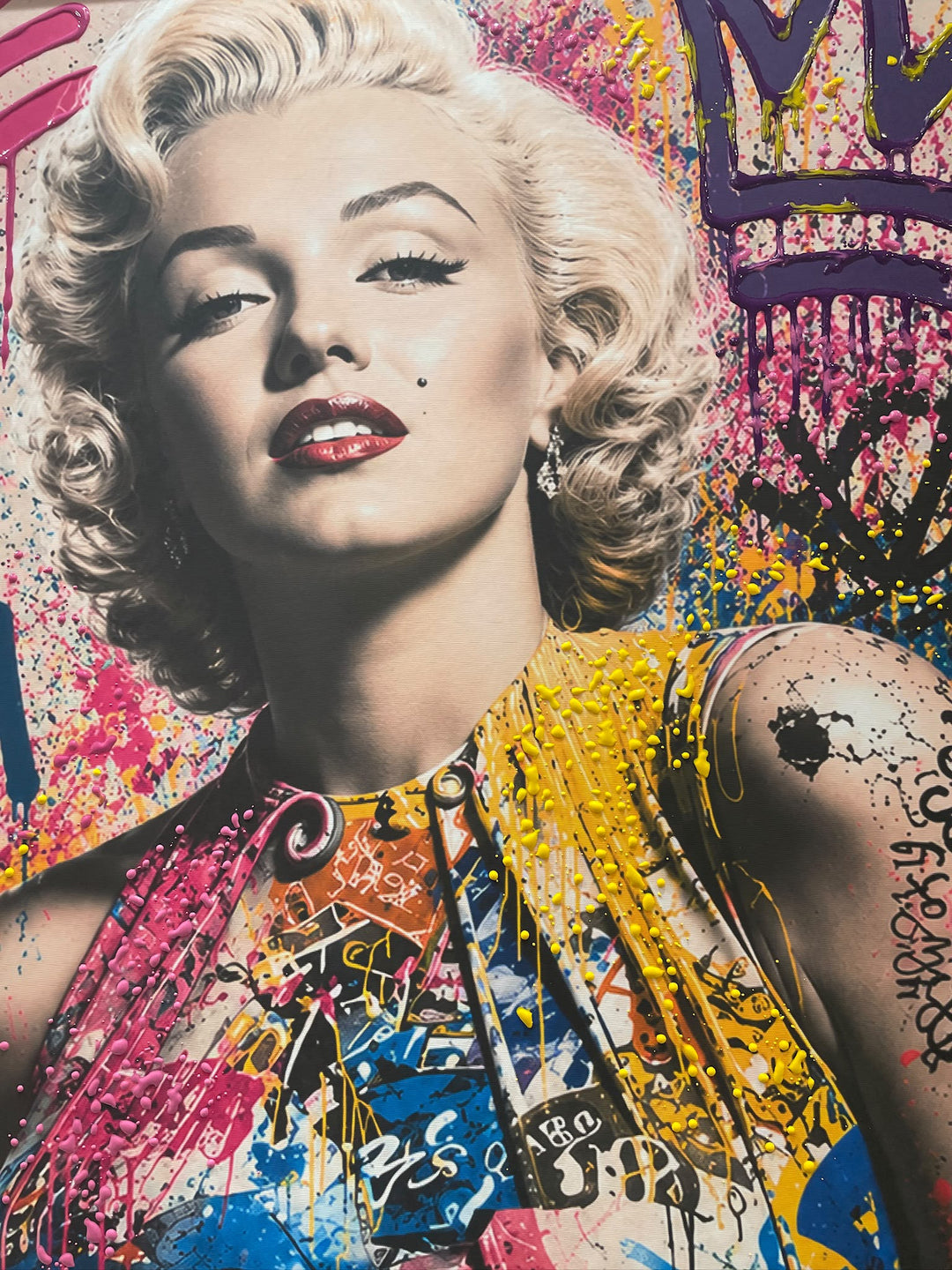 Marilyn Monroe Wall Art with White Frame – Multi-Colour Liquid Art Resin Picture