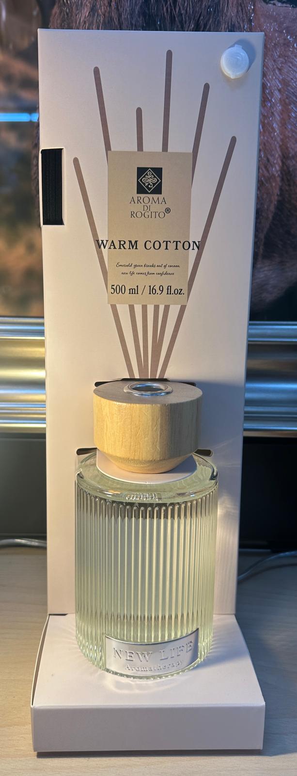 Luxury 500ml Ribbed Reed Diffuser – Elegant Home Fragrance in Sandalwood, Warm Cotton & Cashmere Silk