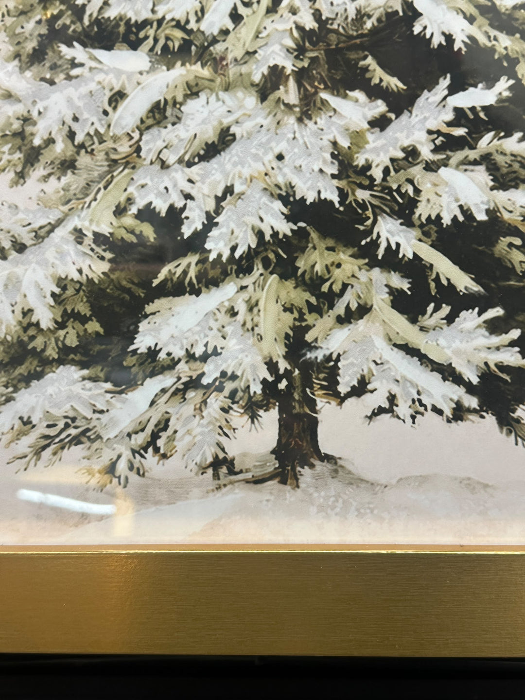 Christmas Tree 3D Bow Wall Art Picture – Gold Frame Festive Christmas Décor