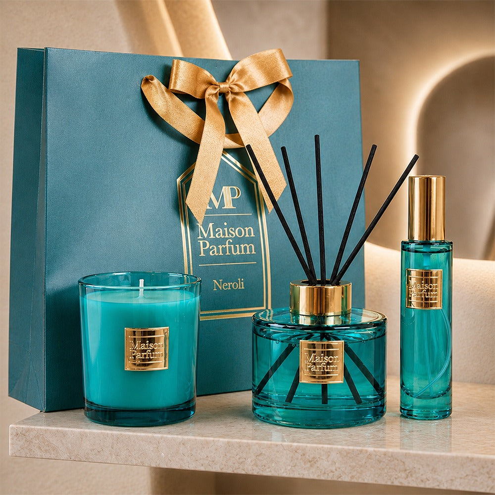 Neroli Inspired by Scents Gift Set – 150ml Diffuser, 150g Candle & 50ml Room Spray