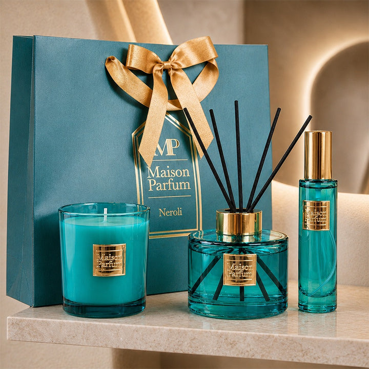 Neroli Inspired by Scents Gift Set – 150ml Diffuser, 150g Candle & 50ml Room Spray