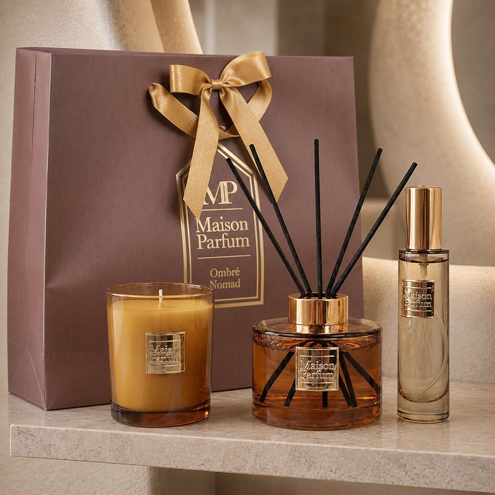 Ombre Nomad Inspired by Scents Gift Set – 150ml Diffuser, 150g Candle & 50ml Room Spray