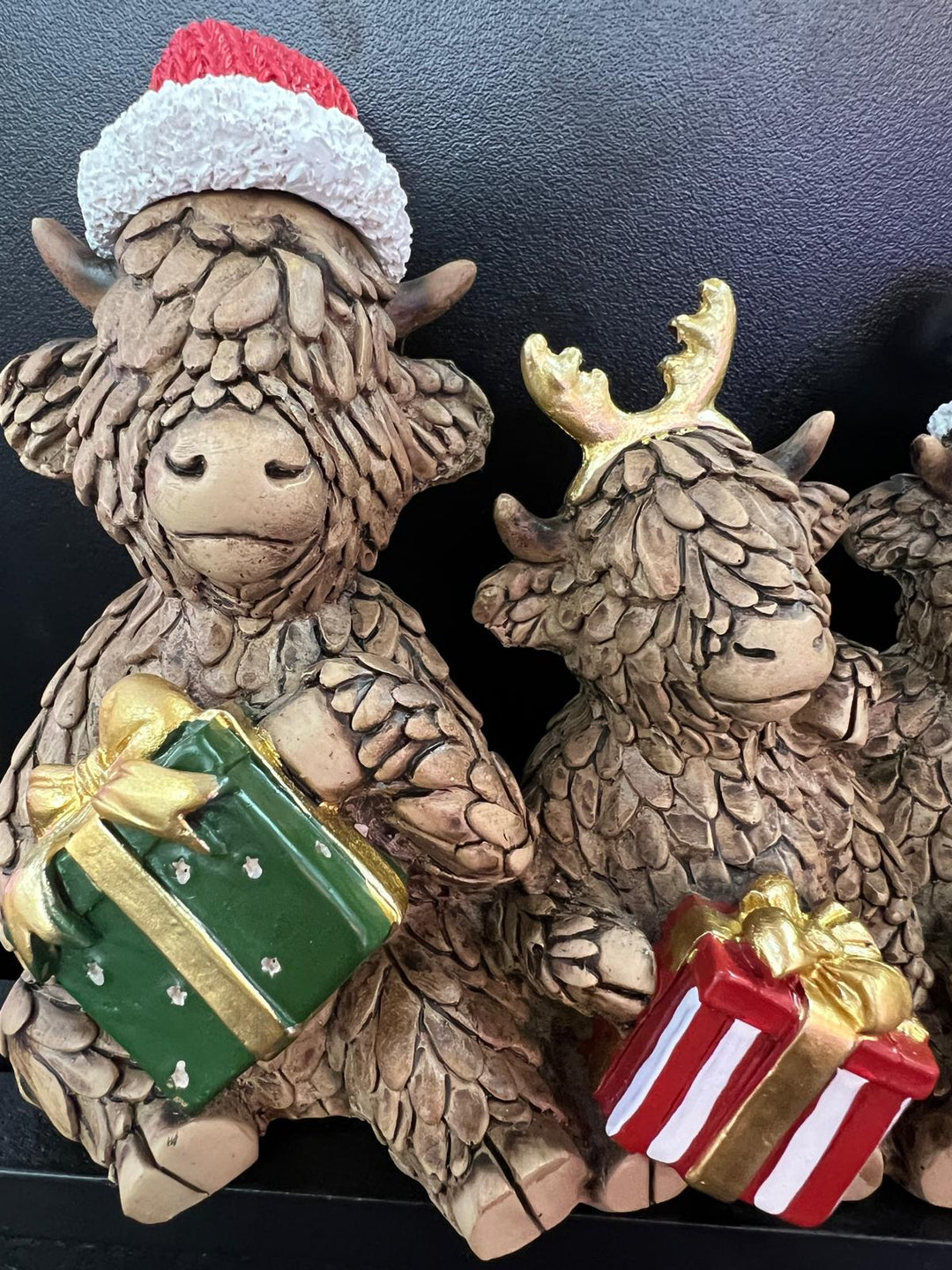 Highland Cows seasonal Christmas Festive cheer Resin Decorative Ornaments