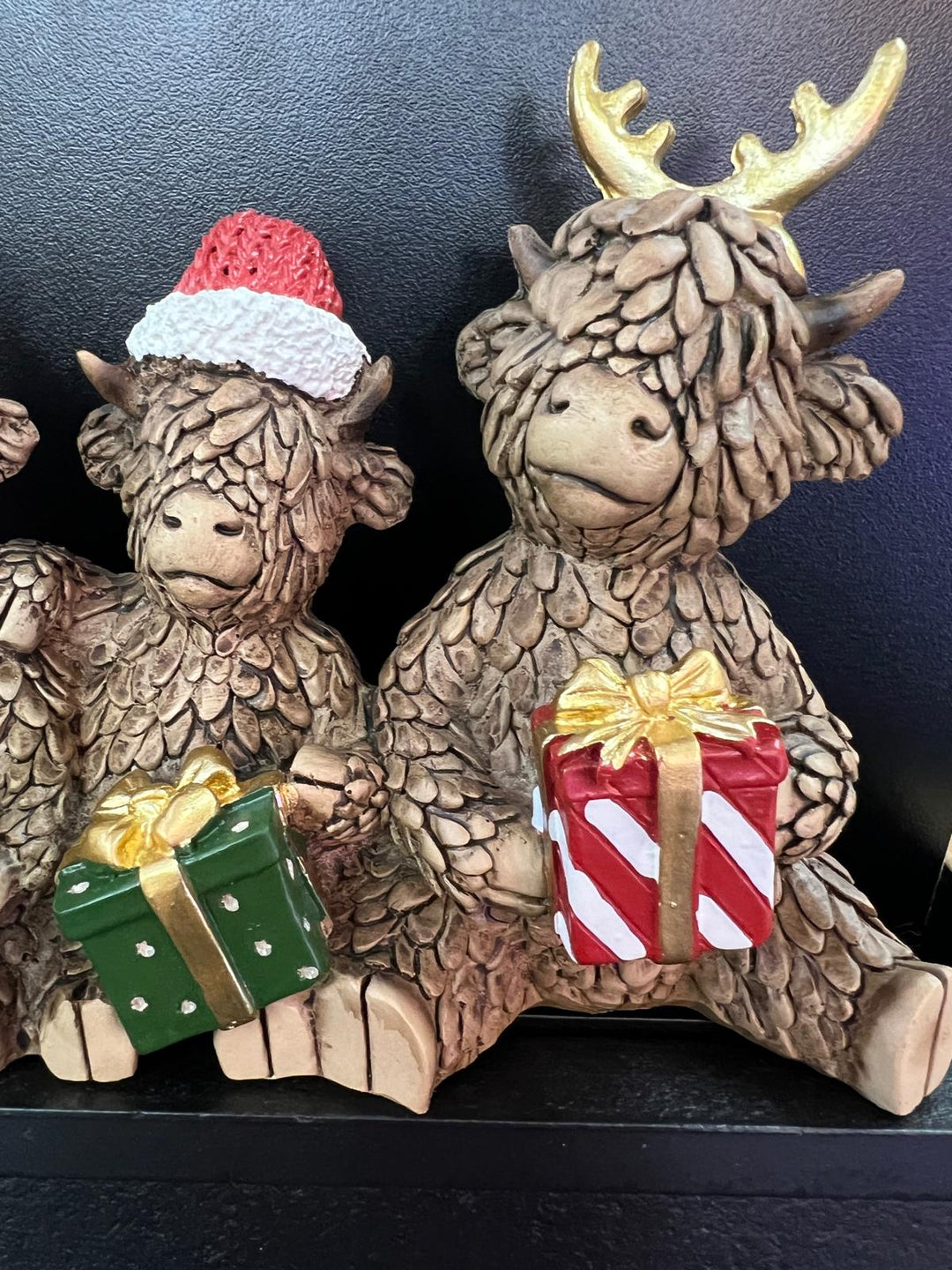 Highland Cows seasonal Christmas Festive cheer Resin Decorative Ornaments