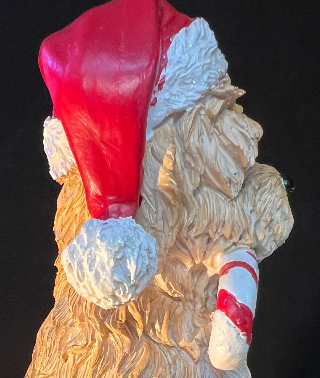 Cute Dog Christmas Ornament – Pup Wearing Santa Hat with Candy Cane in mouth